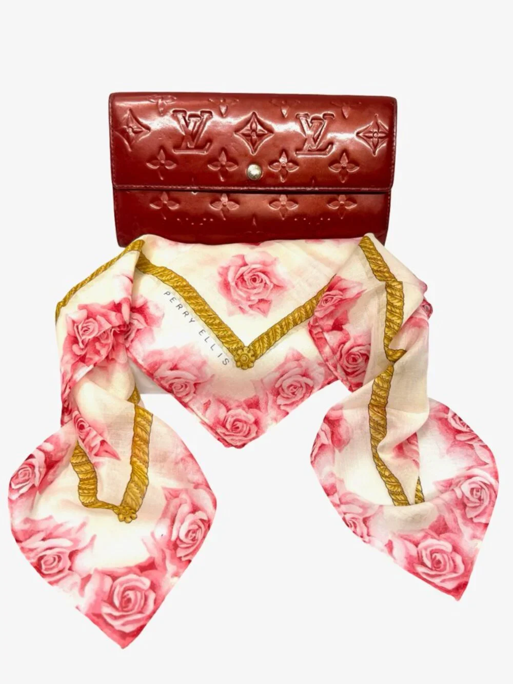 LOUIS VUITTON Vernis Portefeuille Bifold Wallet +FREE P. Ellis Kerchief (14